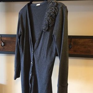 J CREW Gray Embellished Cardigan XS